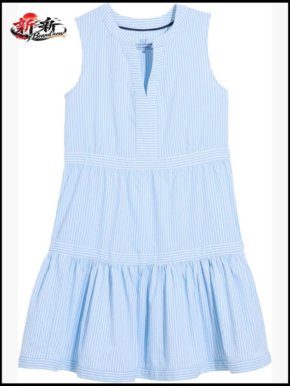Vineyard Vines Harbor Tiered Dress Women's Casual Sleeveless A-Line V-Neck
